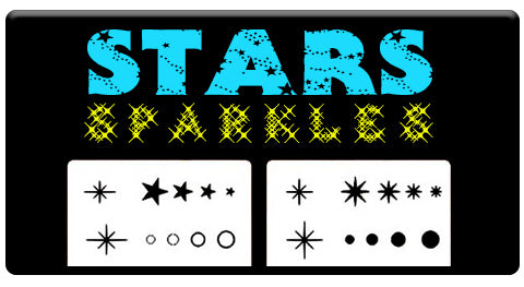 AEROSPACE Airbrush Stencils - <br><font color="00FFFF">Stars and Sparkles</font>