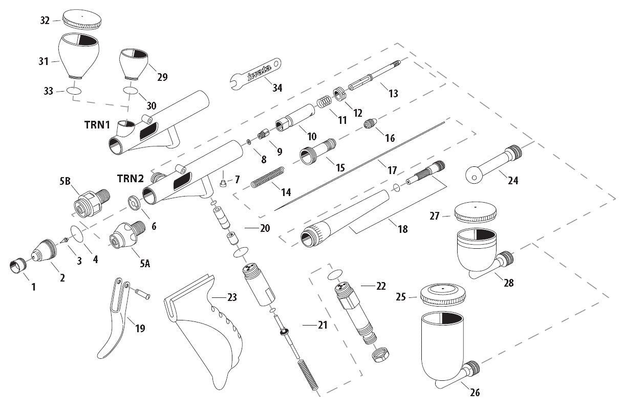 Iwata Neo Trigger Airbrush Parts