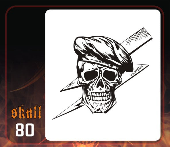 AEROSPACE Airbrush Stencil - Skull 80 - 'Special Forces'