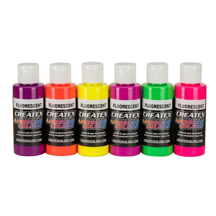 Createx Fluorescent Airbrush Set of 6 Colors