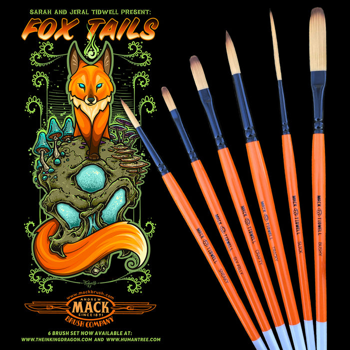 Foxy Tails - Mack Tidwell Brushes - M/T-FT Brush Set of 6