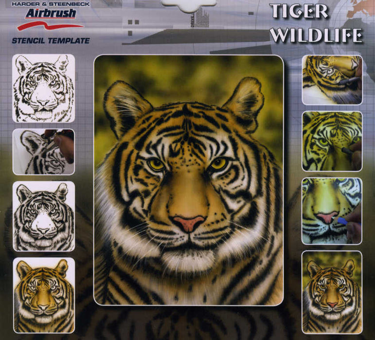 Harder Steenbeck 'Tiger Wildlife' Stencil with Step by Step Instructions