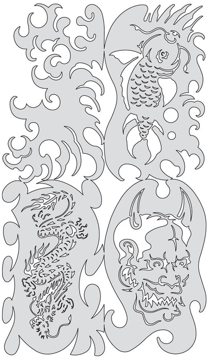 Kanji Motto Nano Series FHNS5 Stencil Set by Dennis Mathewson