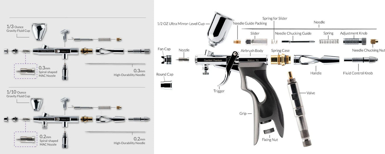 Gaahleri Premium Mobius Series Airbrush Parts