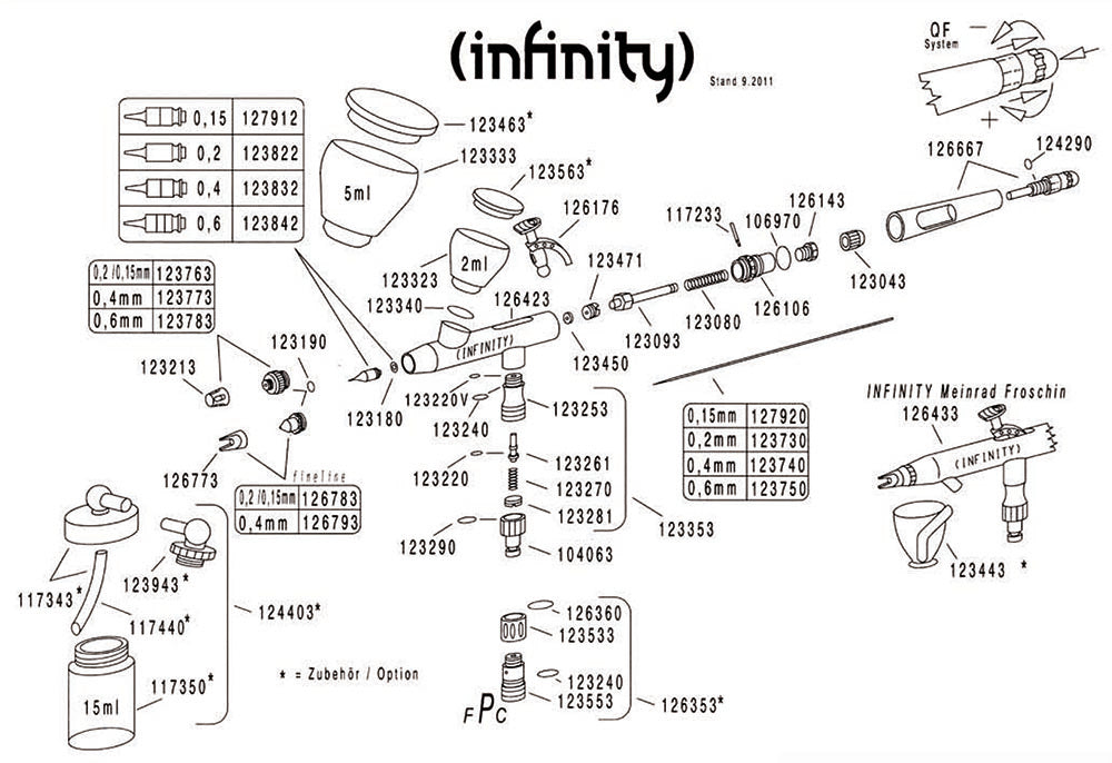 Infinity R162 Parts Problème de gachette sur aerographe Infinity