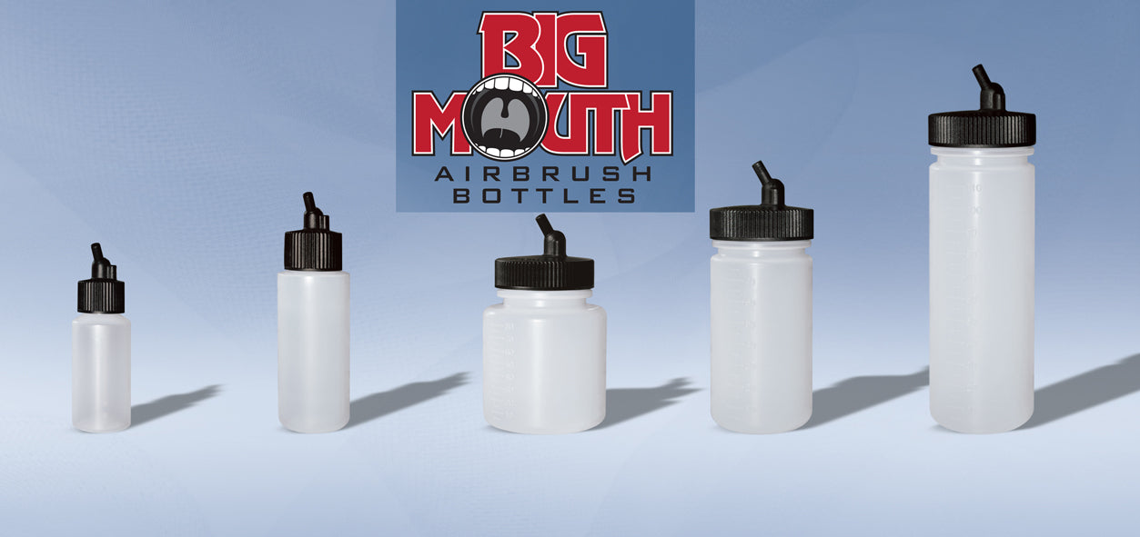 Iwata Big Mouth Airbrush Bottles — Midwest Airbrush Supply Co