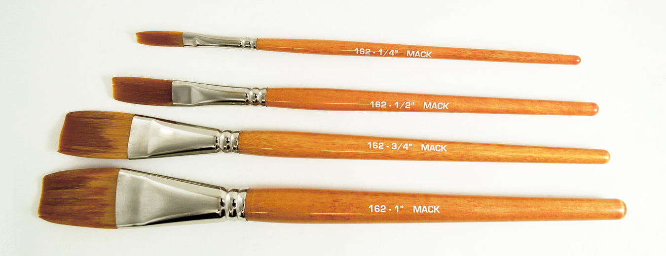 Mack 162 Series Golden Taklon One Stroke Lettering  Brushes