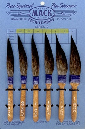 Mack Series 10 Pinstriping Brushes — Midwest Airbrush Supply Co