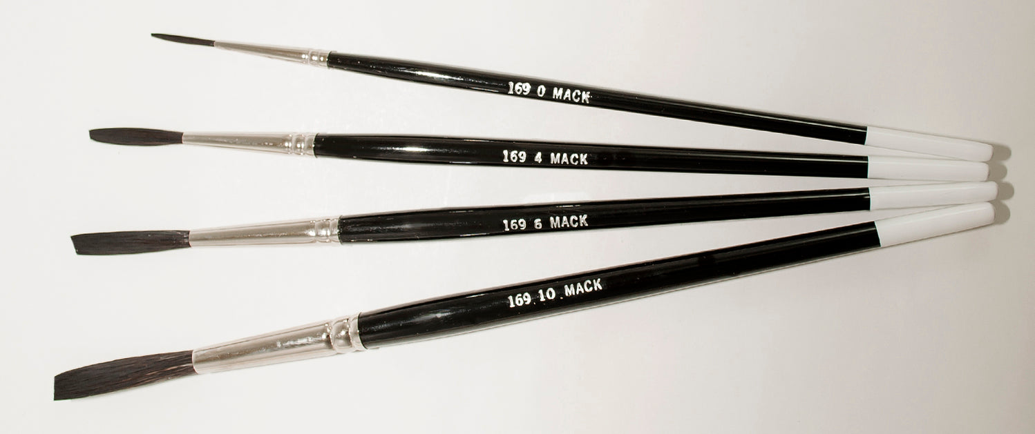 MACK Series 169 Blue Squirrel / Black Synthetic Mix Quill Brushes