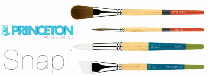 Princeton Brush Snap Long Handle White Synthetic Taklon Brush, Round, 6