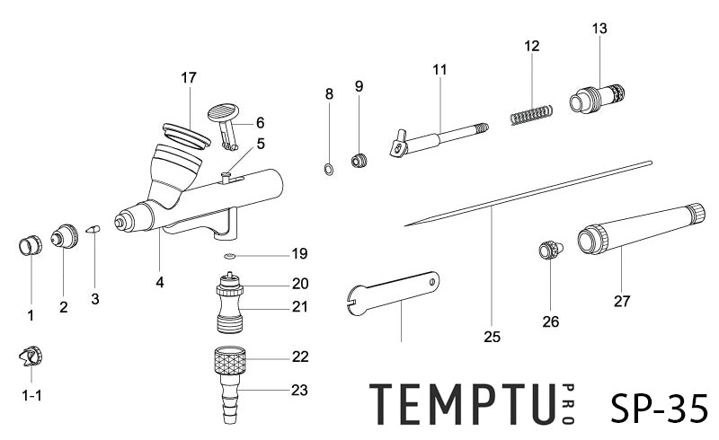 TEMPTU PRO SP-35 Airbrush Parts