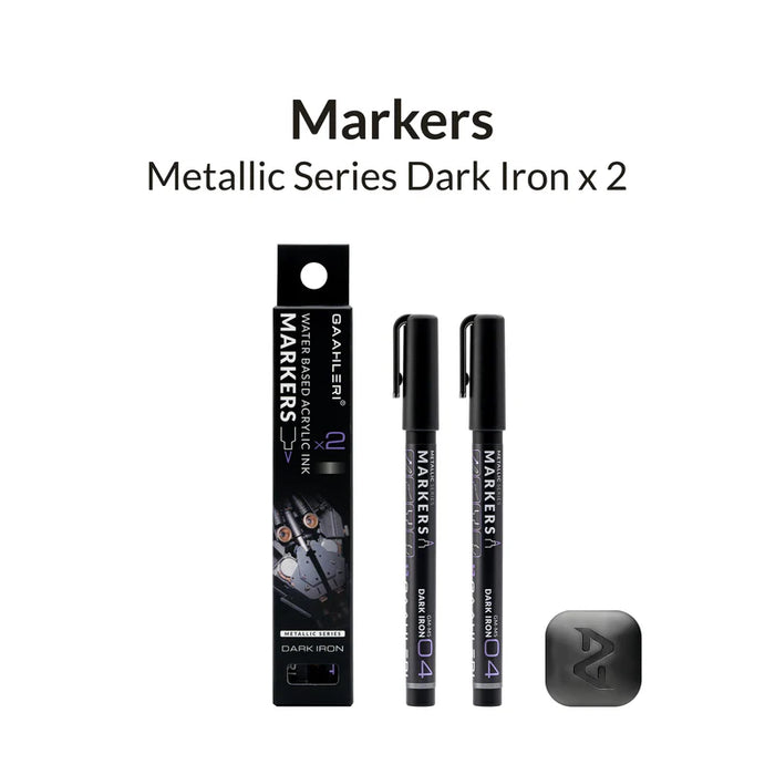 Gaahleri Metallic Series Markers - Dark Iron x 2