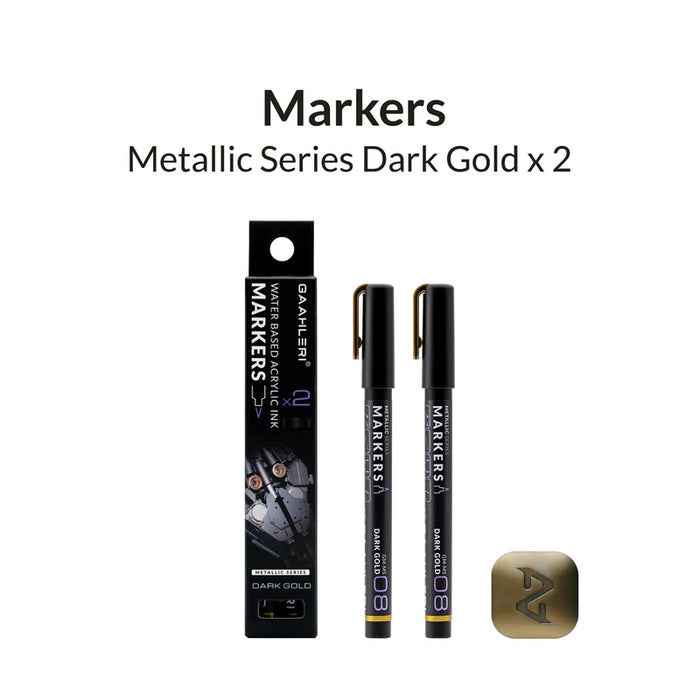 Gaahleri Metallic Series Markers - Dark Gold x 2