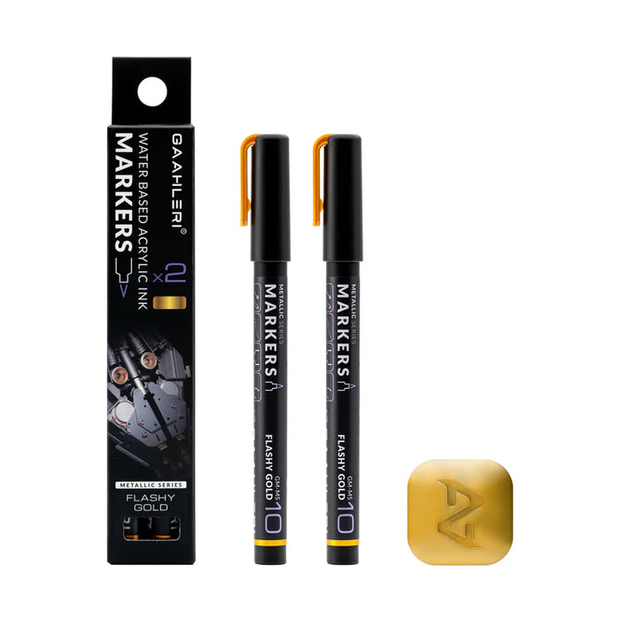 Gaahleri Metallic Series Markers - Flashy Gold x 2