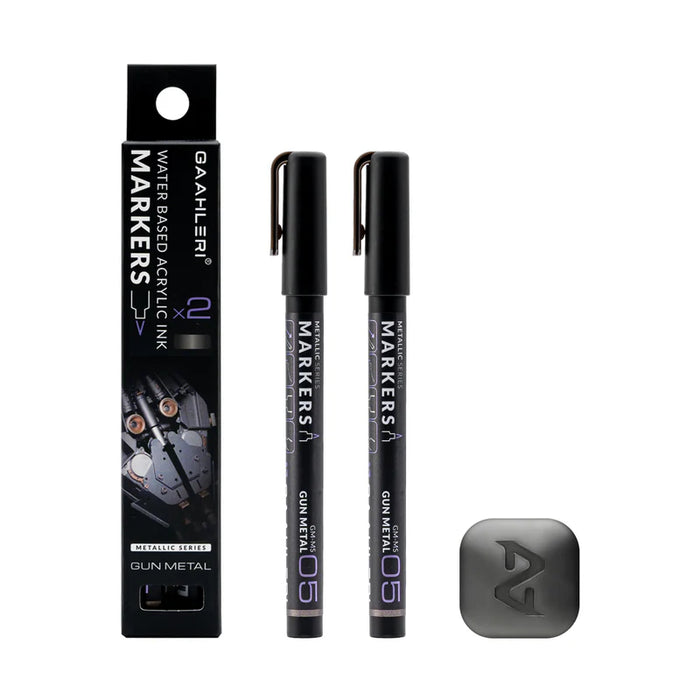 Gaahleri Metallic Series Markers - Gun Metal x 2