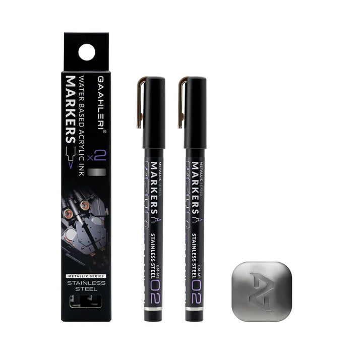 Gaahleri Metallic Series Markers - Stainless Steel x 2
