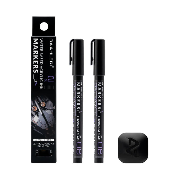 Gaahleri Metallic Series Markers - Zirconium Black x 2