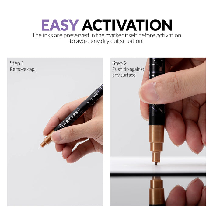 Gaahleri Metallic Series Markers - Flashy Gold x 2