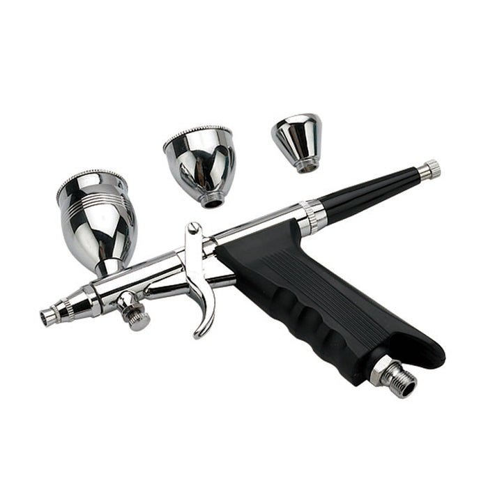 AB-116B Gravity-Feed Economy Airbrush with Pistol Style Trigger, Micro Air Valve and Interchangeable Cups