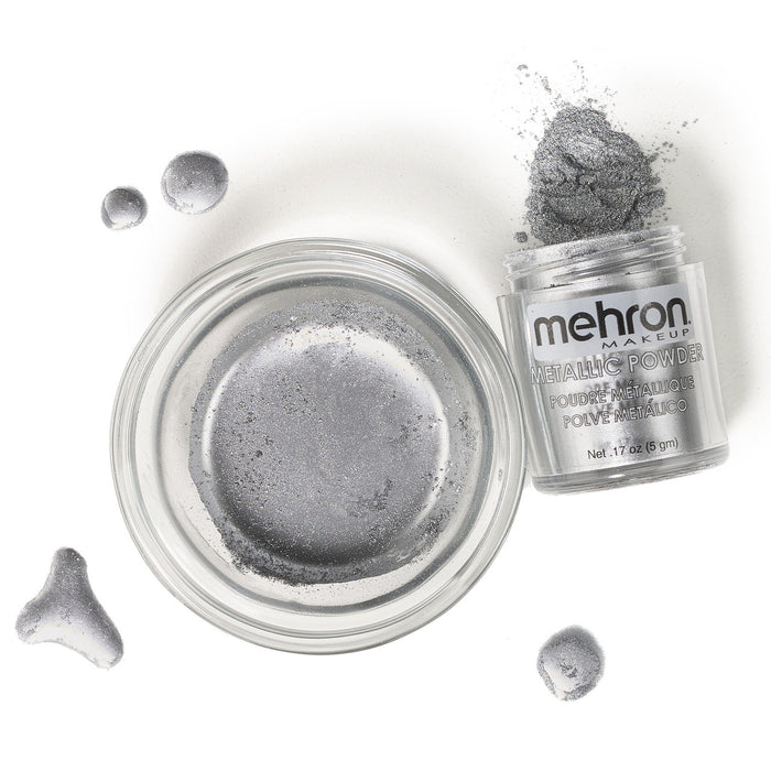 Mehron Metallic Powder with Mixing Liquid - Silver - .17oz with Mixing Liquid - 1oz