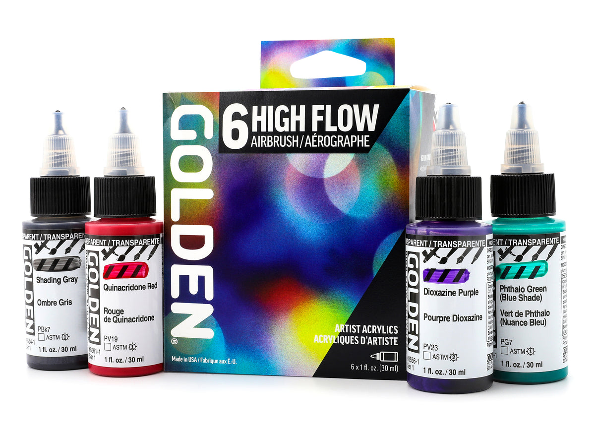 GOLDEN 6Color High Flow Airbrush Set — Midwest Airbrush Supply Co
