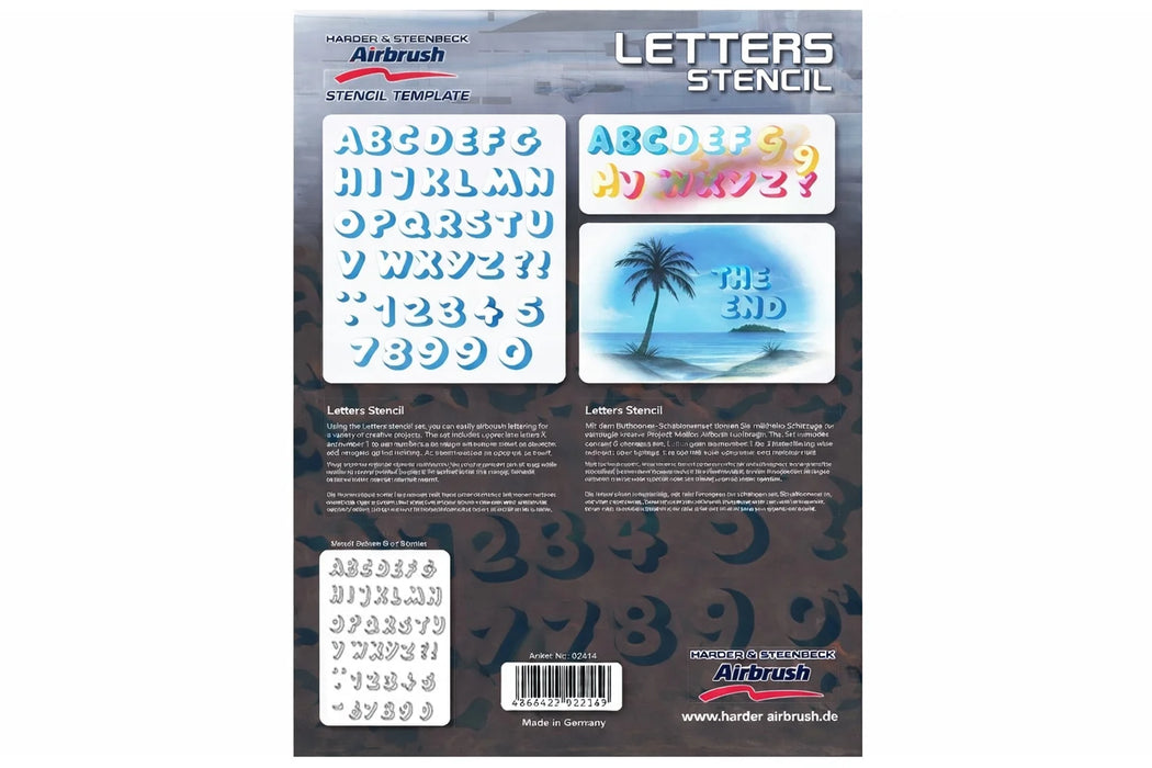 Harder & Steenbeck Airbrush 'Letters' Stencil 410124