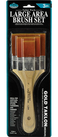 Royal Brush Large Area GOLDEN TAKLON 3PC BRUSH SET