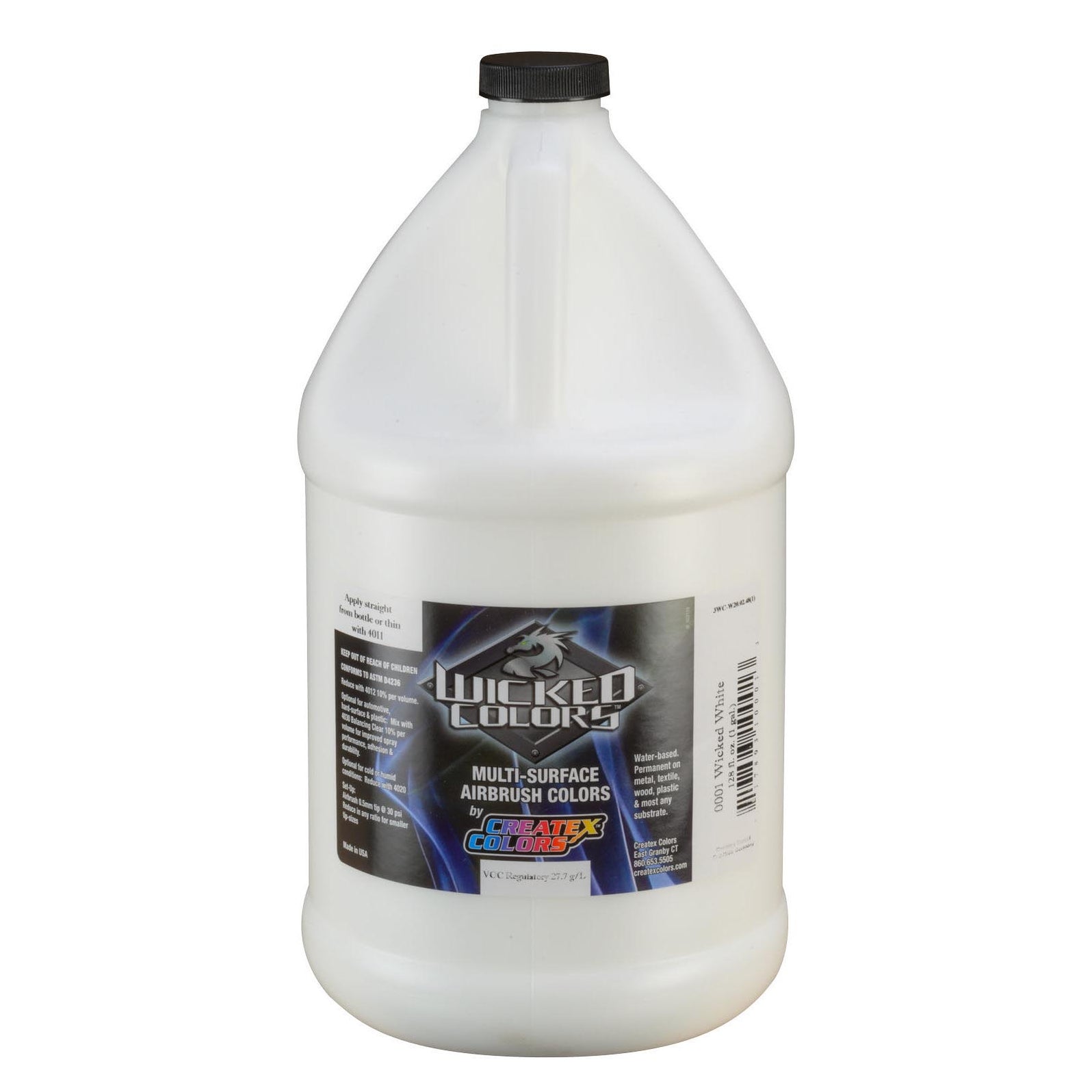 128oz (1 Gallon) Createx Wicked Color W001 White — Midwest Airbrush