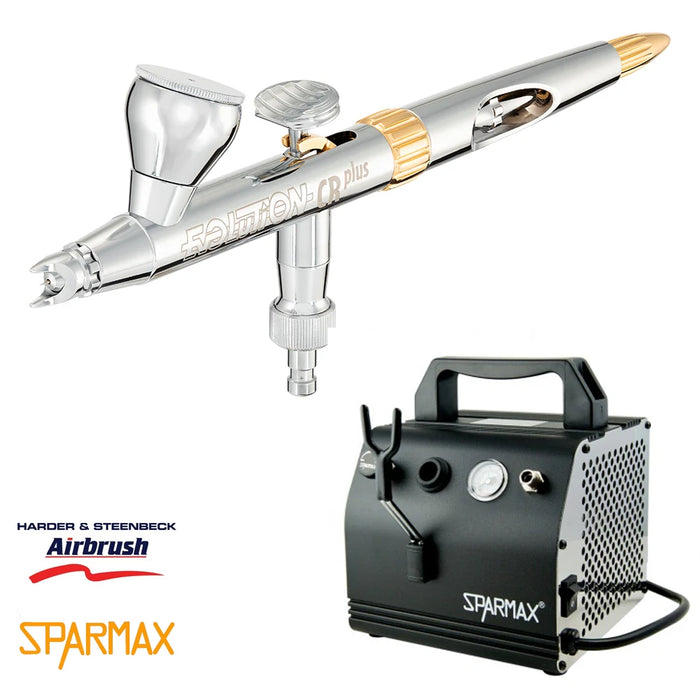Harder & Steenbeck Evolution 2024 0.28mm Airbrush with SPARMAX AC-27 Airbrush Compressor