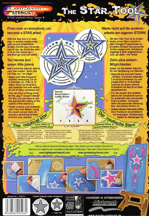 Harder & Steenbeck Airbrush 'Star Tool' Stencil 410171