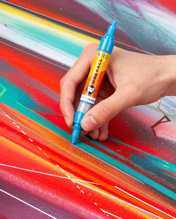 Molotow Acrylic Paint Marker - Double Ended 1.5mm & 4mm - White