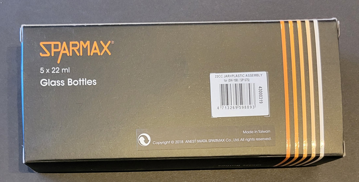 SPARMAX set of x 5, 22ml GLASS BOTTLES- BOTTOM FEED AIRBRUSHES