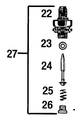 20-132 Complete Air-Valve Assembly for Badger Sotar airbrushes.