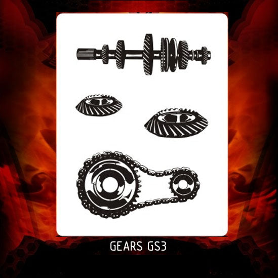 Airbrush Stencil GS3 Gears Clockworks Chains Template — Midwest