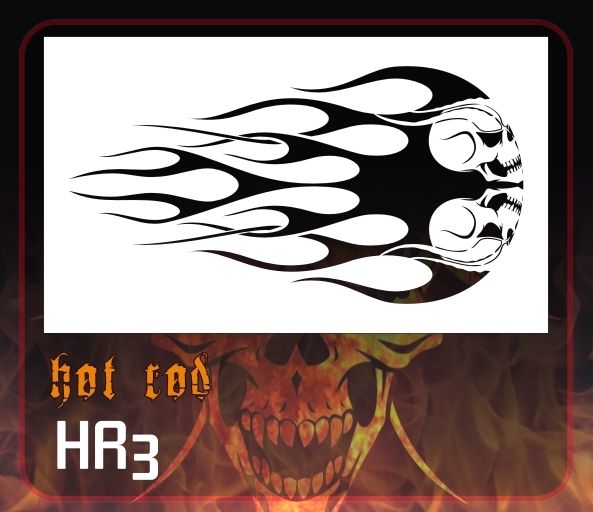 AEROSPACE Airbrush Stencil - HR3 'Skulls &amp; Flames'