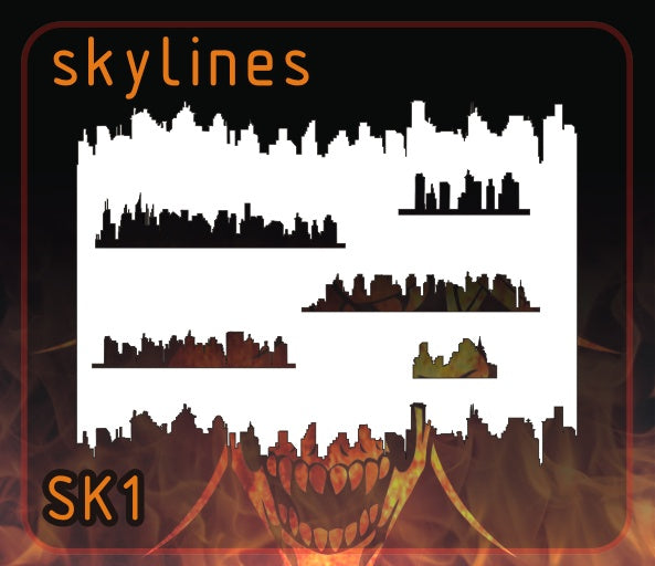 AEROSPACE Airbrush Stencil - SK1 - Skylines 1