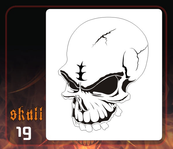 AEROSPACE Airbrush Stencil - Skull 19 - 'Toothy'