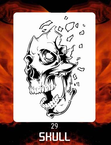 AEROSPACE Airbrush Stencil - Skull 29 - 'Mind Blown'