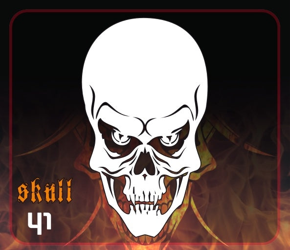 AEROSPACE Airbrush Stencil - Skull 41 - 'Snake Eyes'