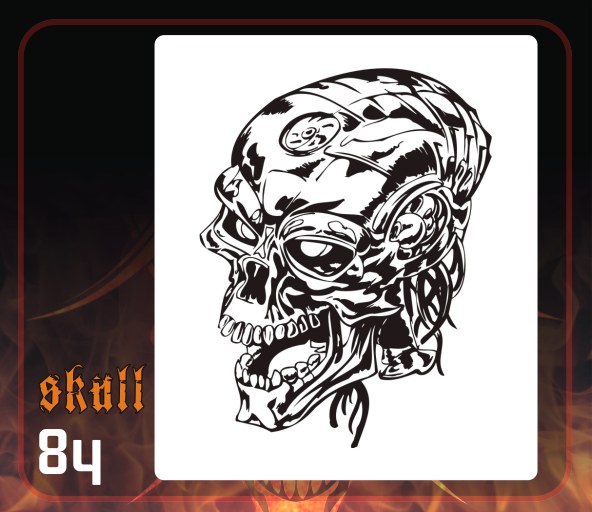 AEROSPACE Airbrush Stencil - Skull 84 - 'Dead Head'