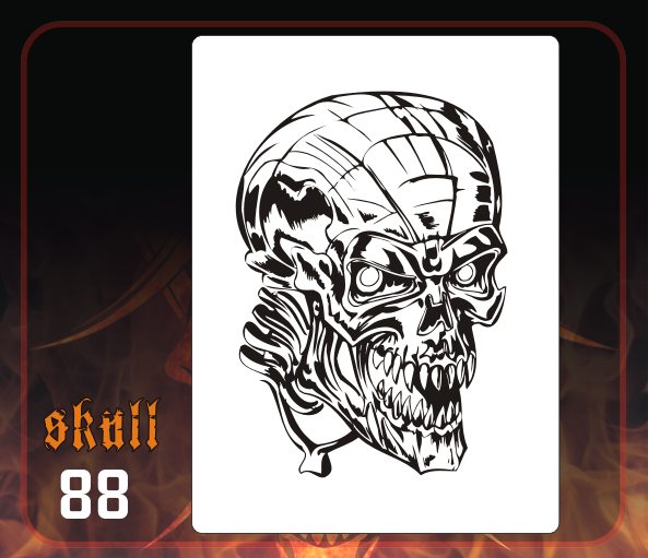 AEROSPACE Airbrush Stencil - Skull 88 - 'The Living'
