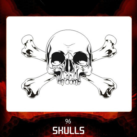 Skull Stack 8 Airbrush Stencil Template 