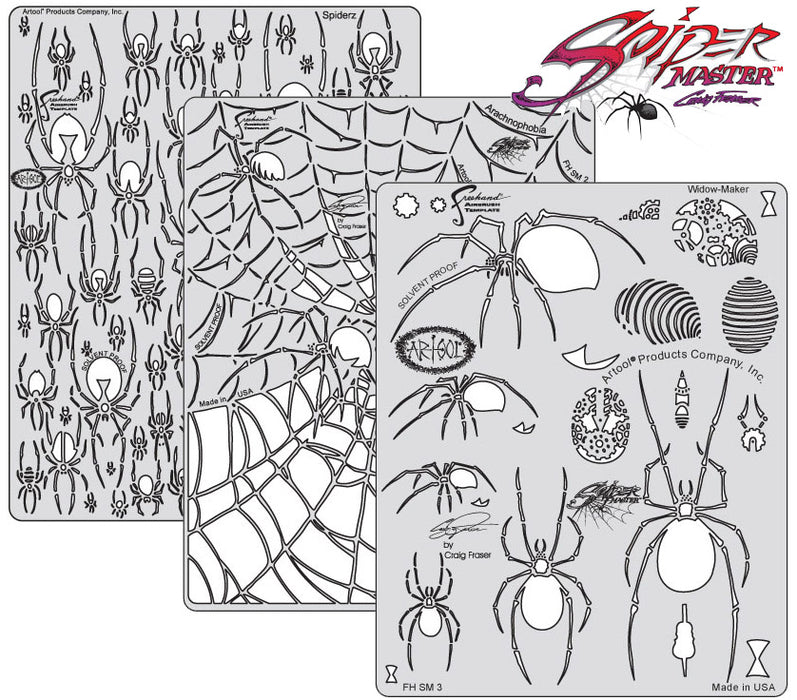Artool FH SM 4 Artool Spider Master Templates - ALL 3!!