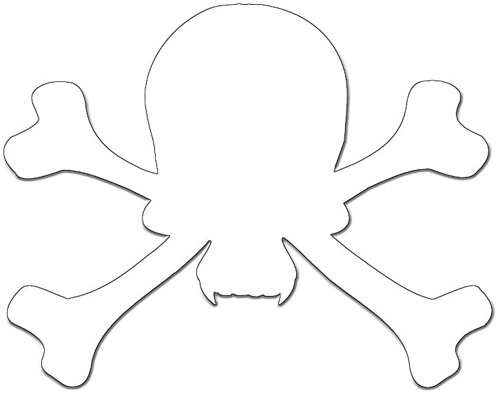Custom Cuts Aluminum Panel - Skull &amp; Bones 10" x 8"