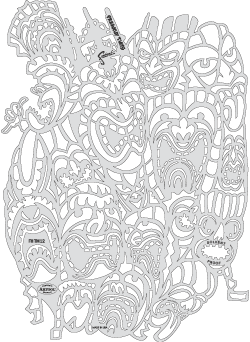 Freaky Tikis, Artool Stencil FH-TM12 by Dennis Mathewson