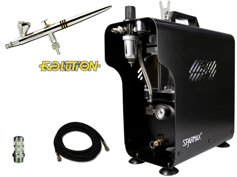 Harder Steenbeck Evolution 2-in-1 Airbrush with SPARMAX TC-620X Compressor