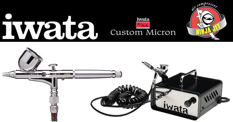 Iwata Custom Micron CM-C Airbrushing System with Ninja Jet Air Compressor