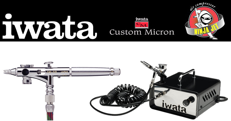 Iwata Custom Micron CM-SB Airbrushing System with Ninja Jet Air Compressor