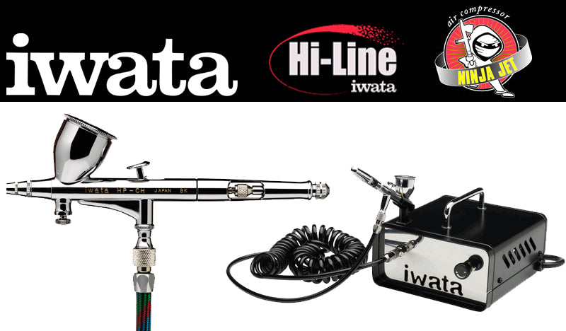 Iwata Hi-Line HP-BH Airbrushing System with Ninja Jet Air Compressor