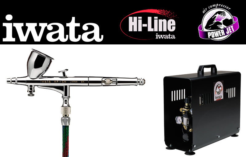 Iwata Hi-Line HP-CH Airbrushing System with Power Jet Air Compressor